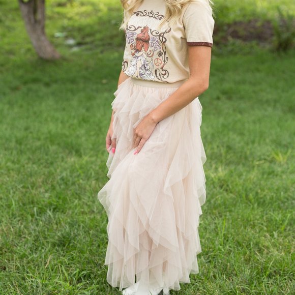 Tiered Midi Evening Skirt - Picture 3 of 7